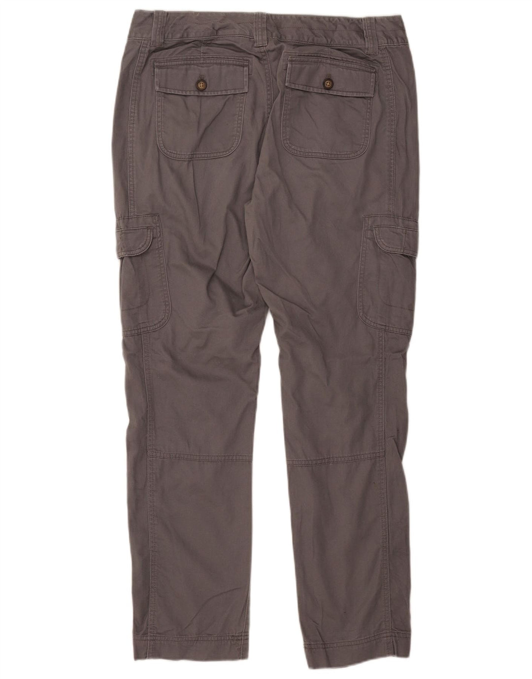 Pantaloni cargo dritti da donna EDDIE BAUER US 12 Large W35 L30 Cotone grigio