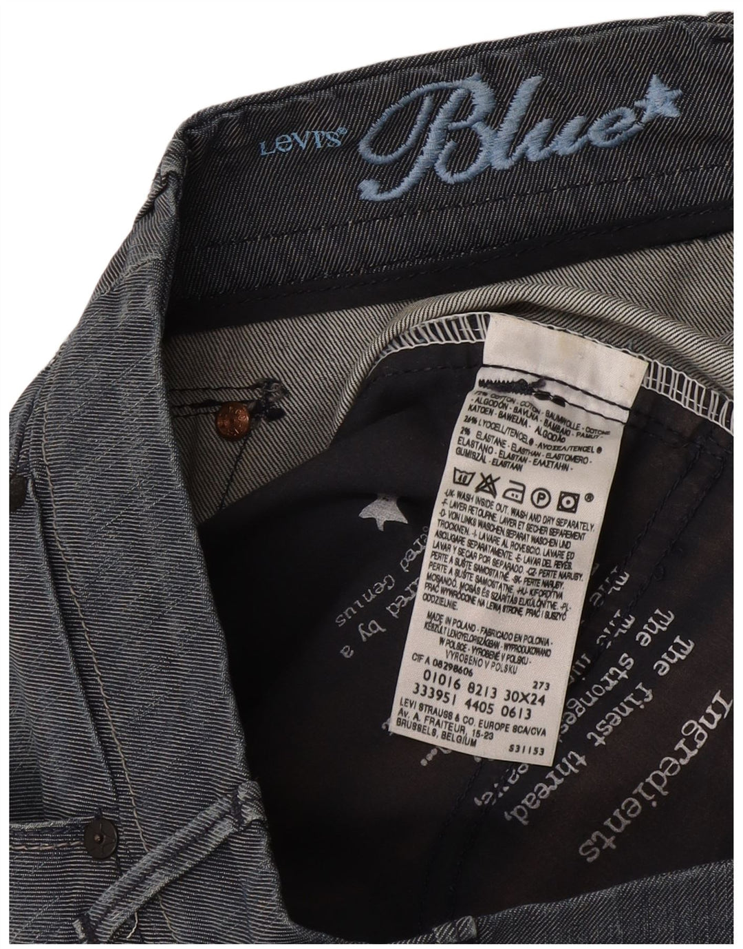 Pantaloni cropped Levi's da donna W30 L24 in cotone blu