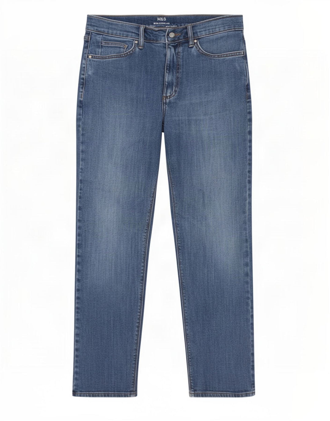Jeans dritti da uomo Marks & Spencer W30 L29 cotone blu