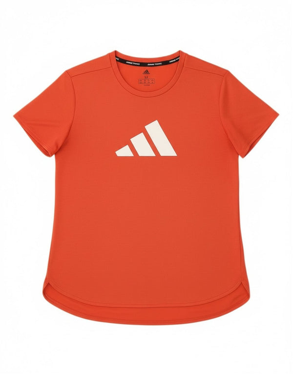 T-shirt grafica da donna Adidas Top UK 12/14 poliestere arancione medio