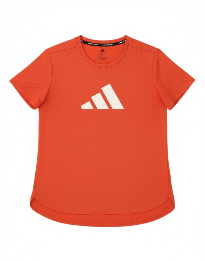 T-shirt grafica da donna Adidas Top UK 12/14 poliestere arancione medio