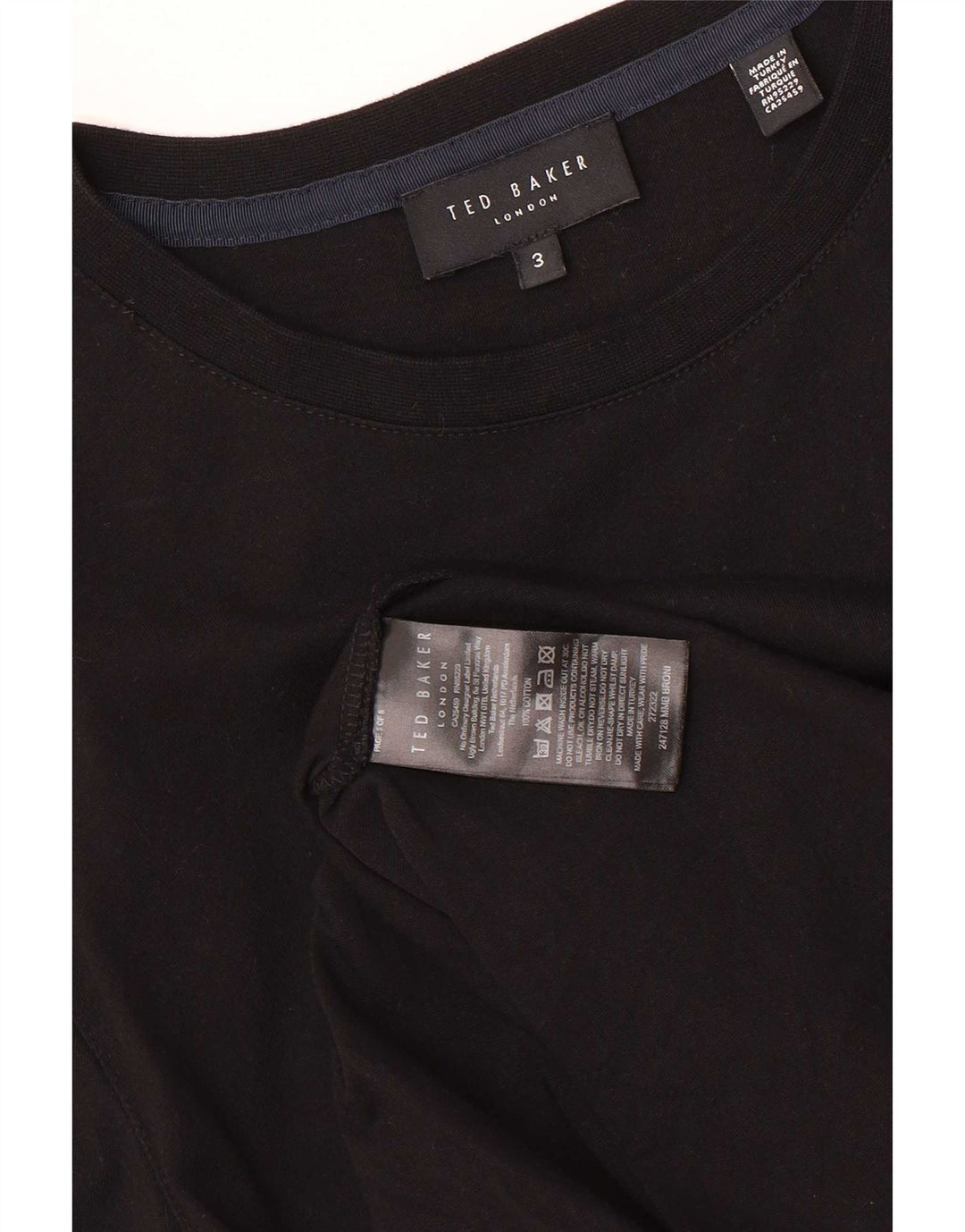 T-shirt grafica da uomo Ted Baker taglia 3 media cotone nero