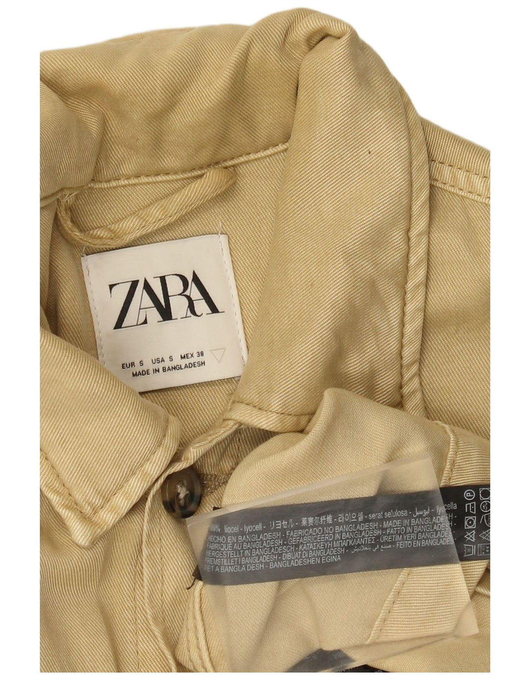 Giacca utility da uomo Zara UK 36 Small Beige Lyocell
