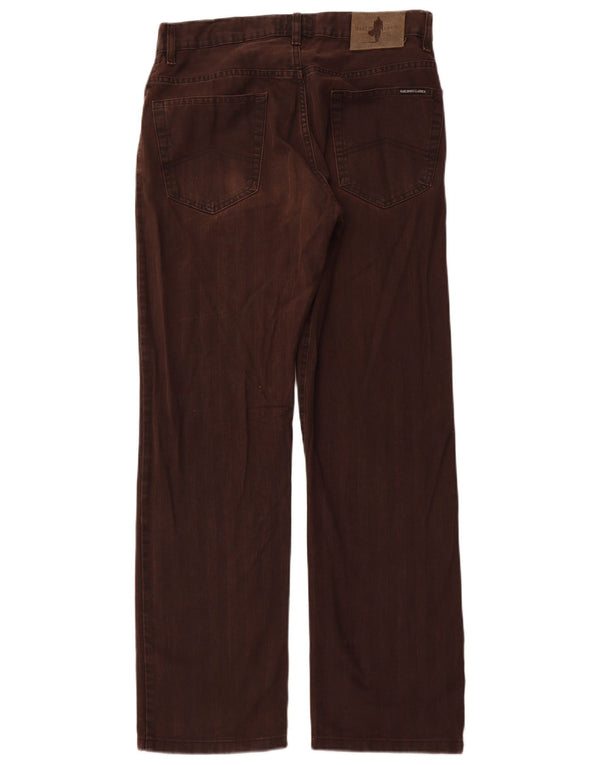 Pantaloni casual dritti da uomo Marlboro Classics W32 L31 Marrone