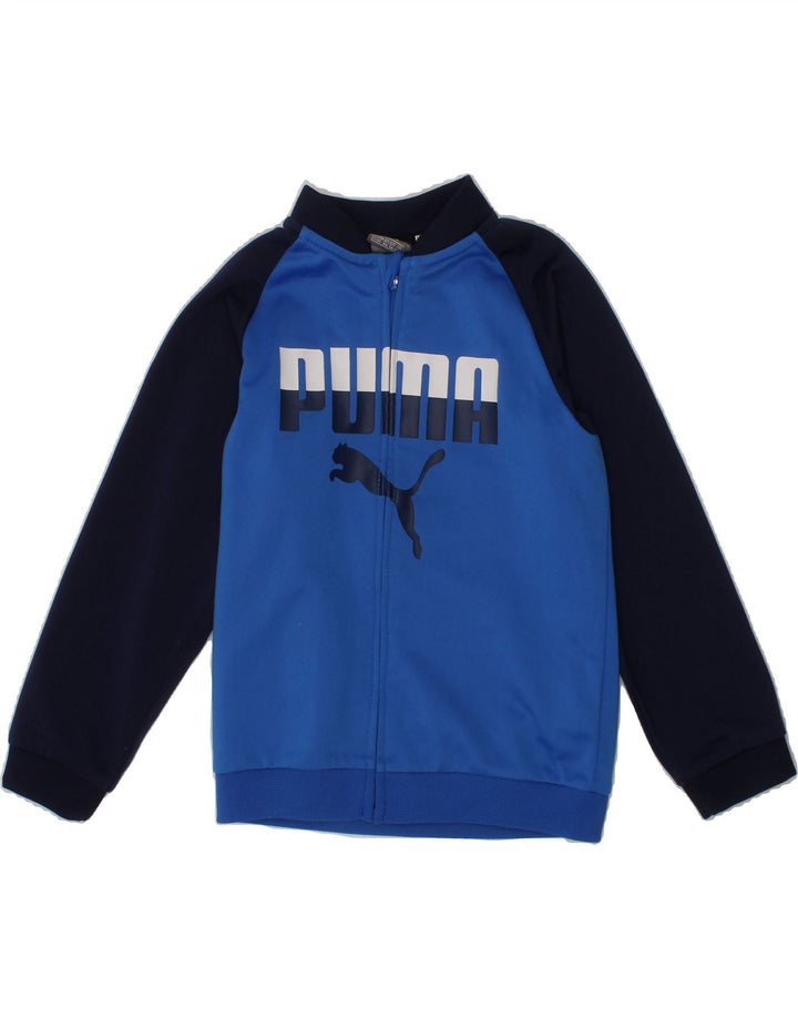 PUMA Boys Graphic Tracksuit Top Jacket 2-3 Years Blue Colourblock Vintage Puma and Second-Hand Puma from Messina Hembry 