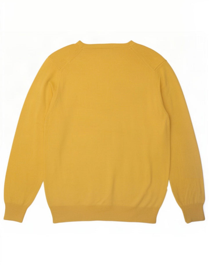 Maglione maglione girocollo da uomo Zara grande in cotone giallo