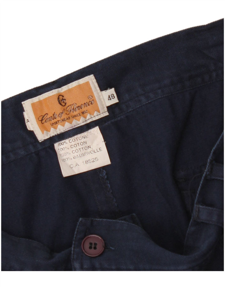 CONTE OF FLORENCE Pantaloncini chino da uomo con pegging IT 48 medio W32 blu navy