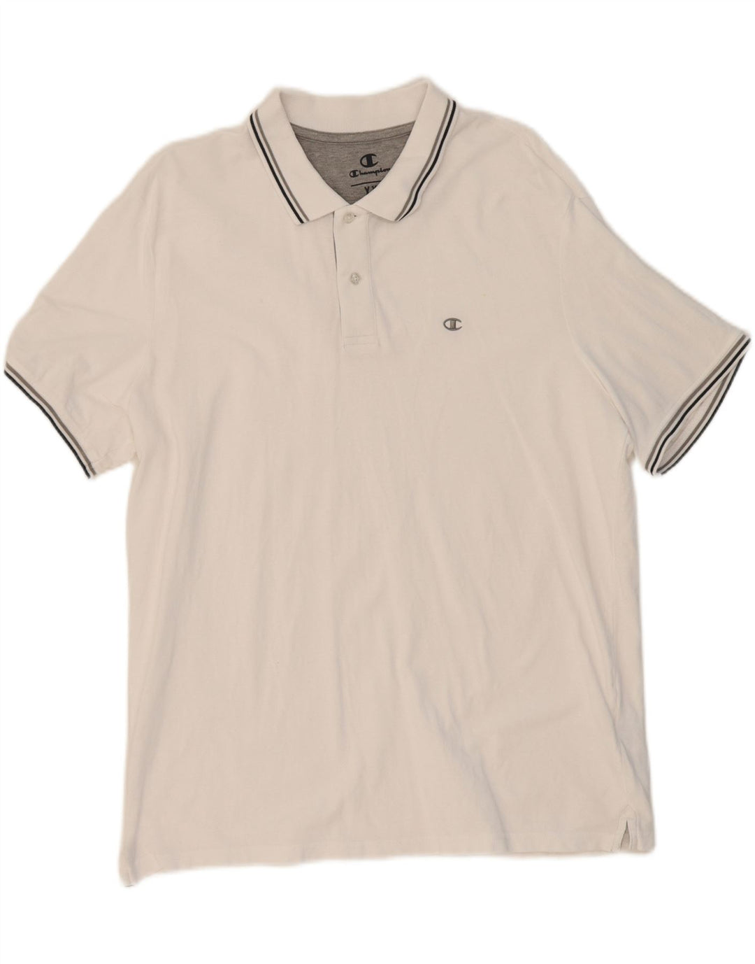 CHAMPION Mens Polo Shirt 2XL White Cotton Vintage Champion and Second-Hand Champion from Messina Hembry 