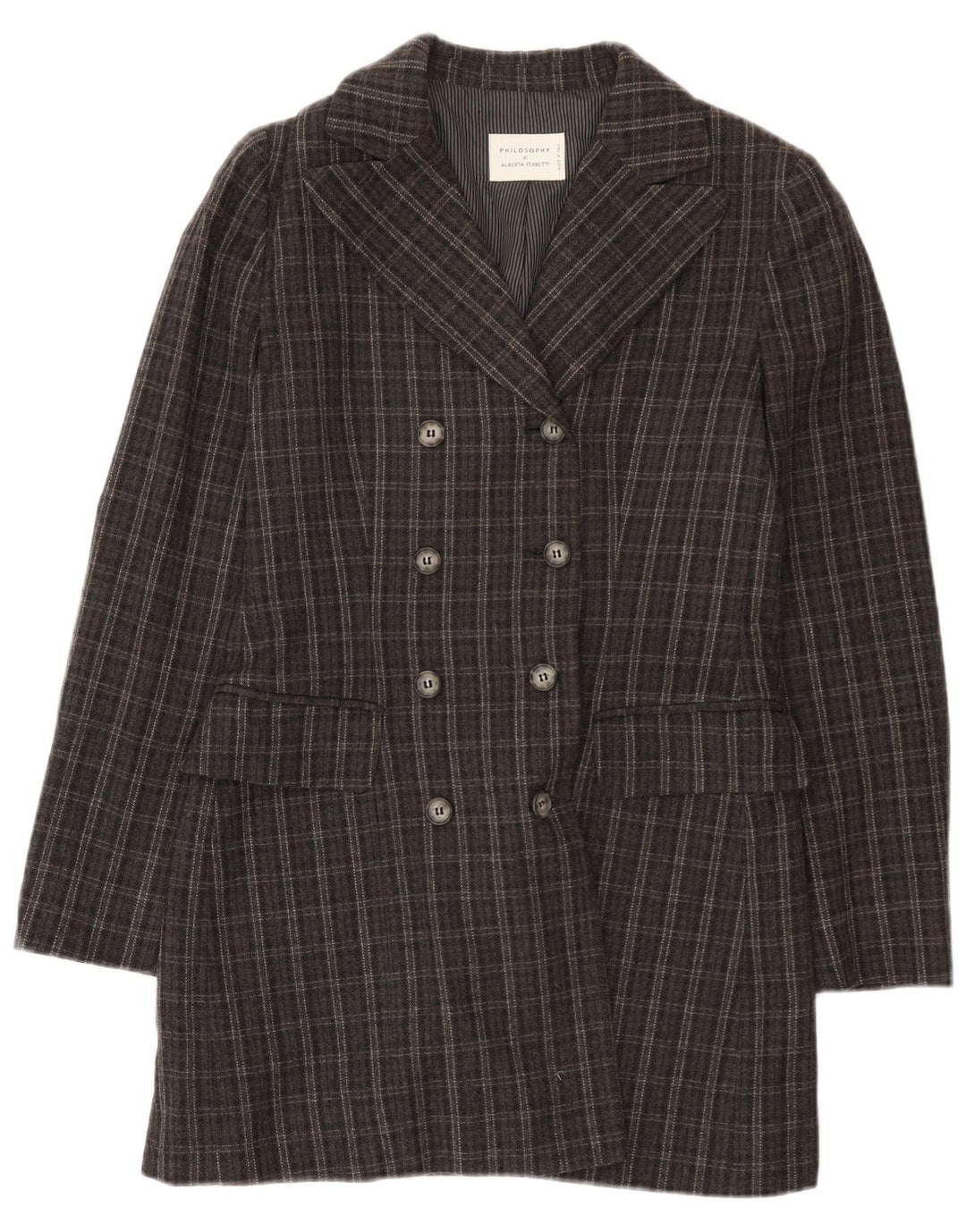 Cappotto doppiopetto Alberta Ferretti da donna Philosophy UK 10 piccolo grigio