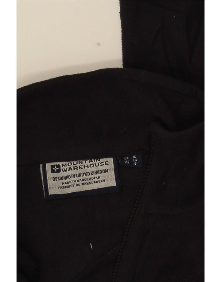 Maglione in pile da donna con collo con zip Warehouse UK 16 grande poliestere nero