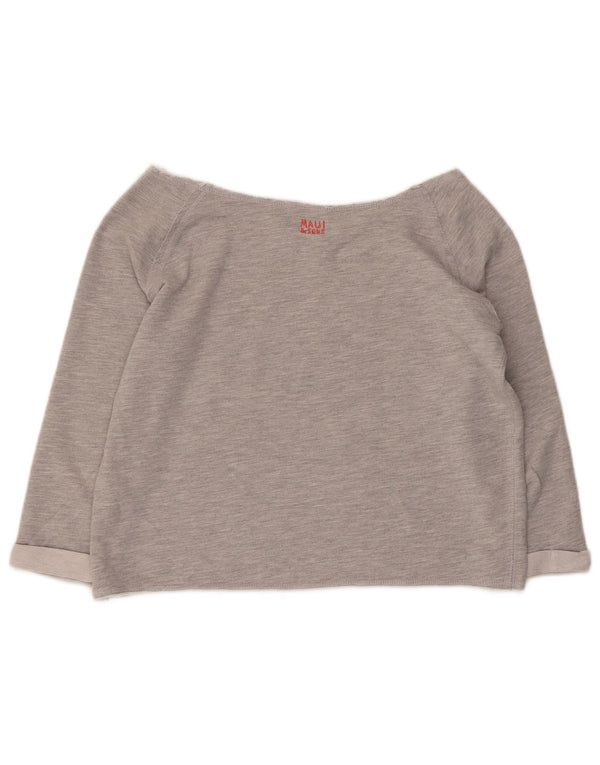 Top grafico corto da donna Maui and Sons manica 3/4 UK 14 Grigio medio