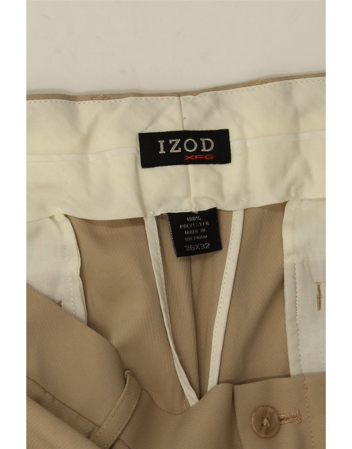Pantaloni chino dritti da uomo Izod W36 L32 poliestere beige