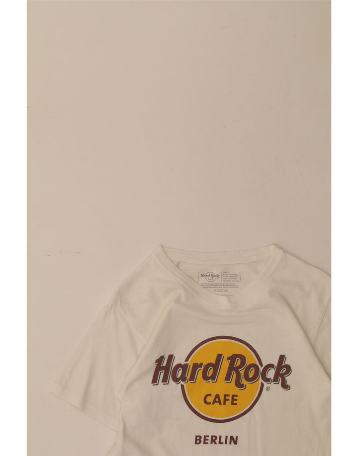 HARD ROCK CAFE Mens Berlin Graphic T-Shirt Top Small White Cotton Vintage Hard Rock Cafe and Second-Hand Hard Rock Cafe from Messina Hembry 