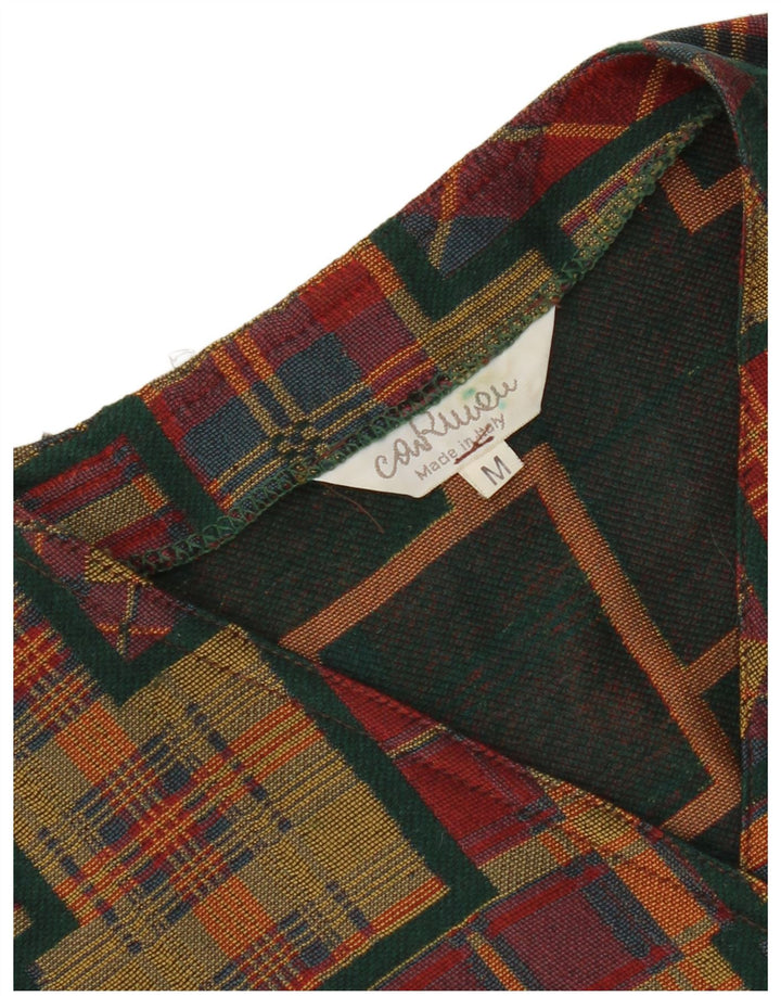 Gilet corto da donna vintage UK 14 Patchwork medio multicolore