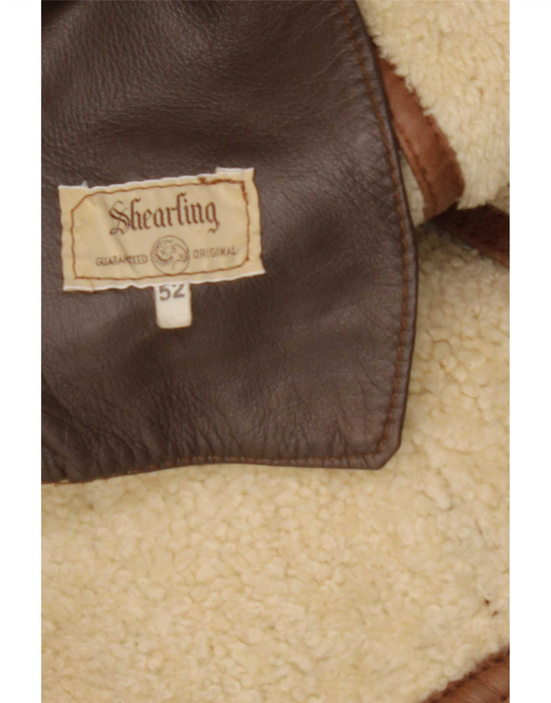 Giacca vintage in montone da uomo IT 52 XL Shearling beige