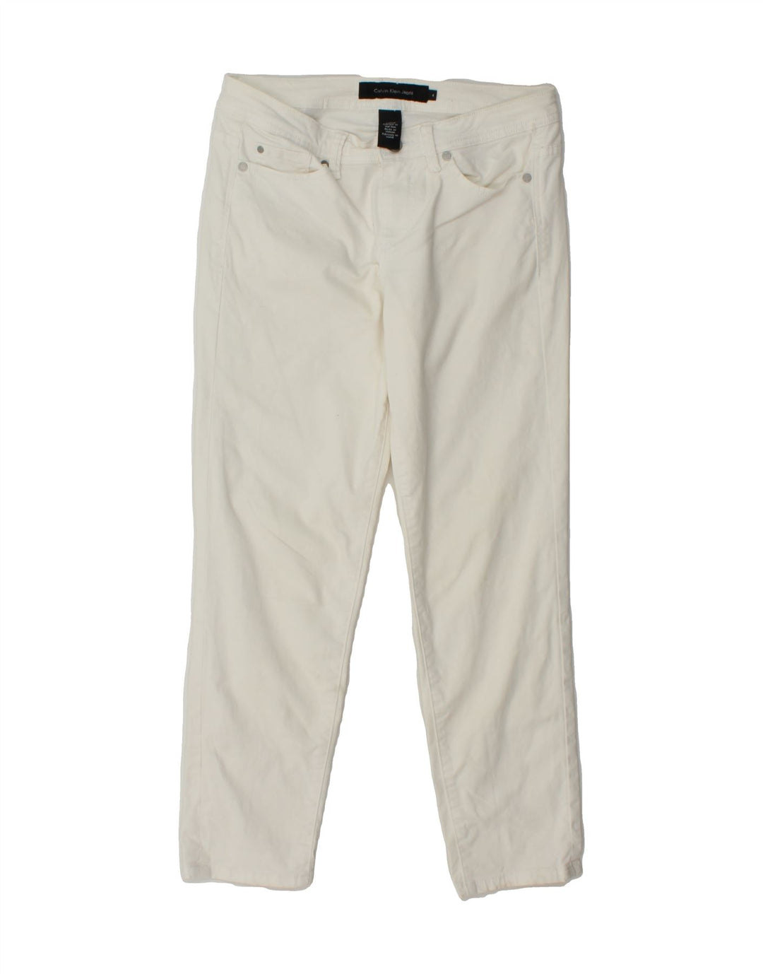 CALVIN KLEIN Womens Slim Jeans US 4 Small W28 L27 White Cotton Vintage Calvin Klein and Second-Hand Calvin Klein from Messina Hembry 