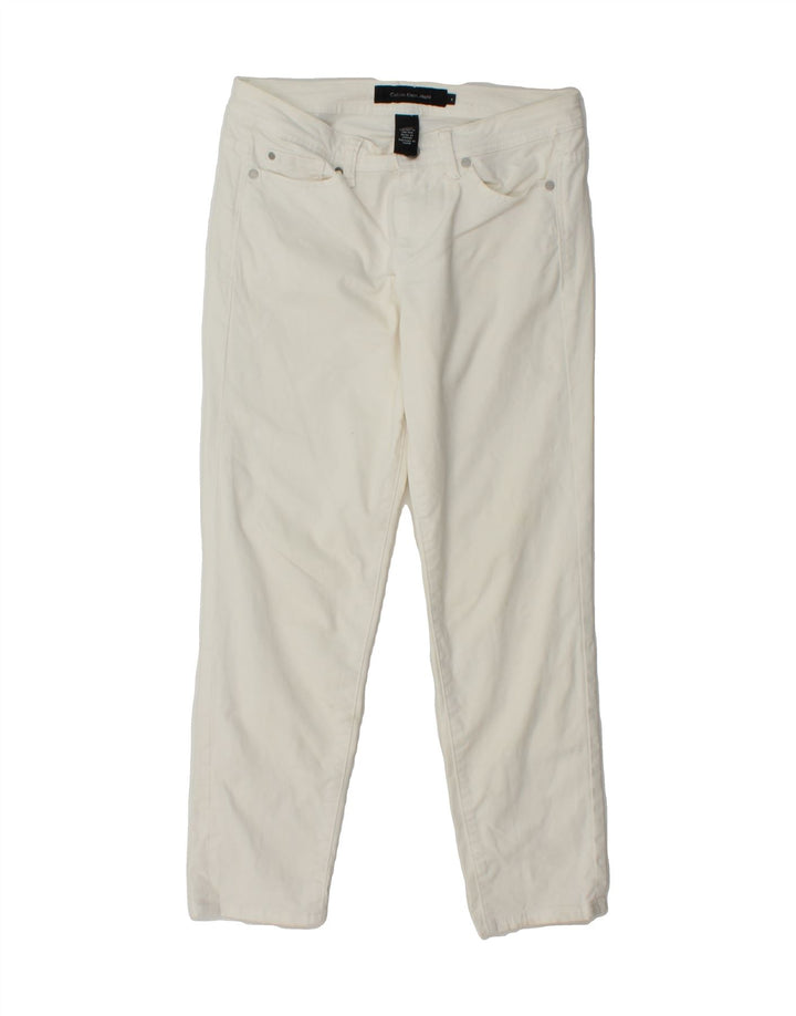 CALVIN KLEIN Womens Slim Jeans US 4 Small W28 L27 White Cotton Vintage Calvin Klein and Second-Hand Calvin Klein from Messina Hembry 