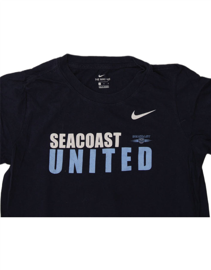 NIKE Boys Graphic T-Shirt Top 12-13 Years Large Navy Blue Vintage Nike and Second-Hand Nike from Messina Hembry 