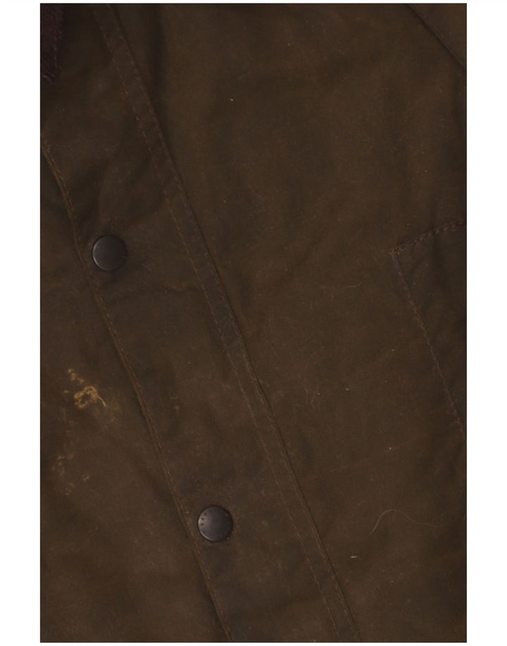 Barbour Ragazzi Giacca in cotone cerato con cappuccio 7-8 anni Large Khaki