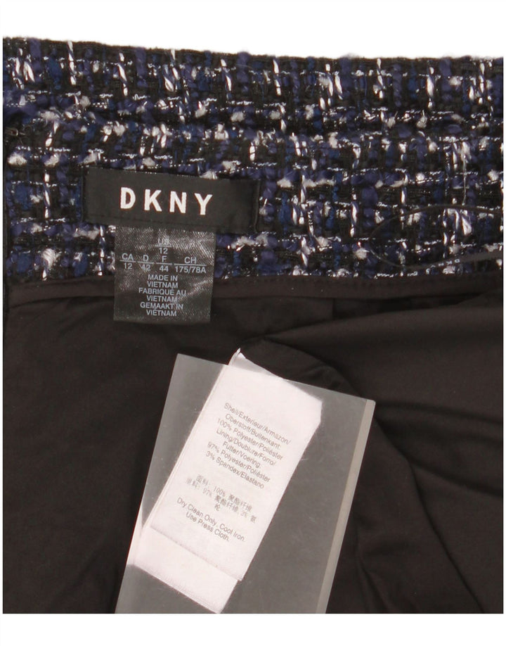 Gonna a tubino da donna Dkny US 12 Large W34 Poliestere screziato blu navy