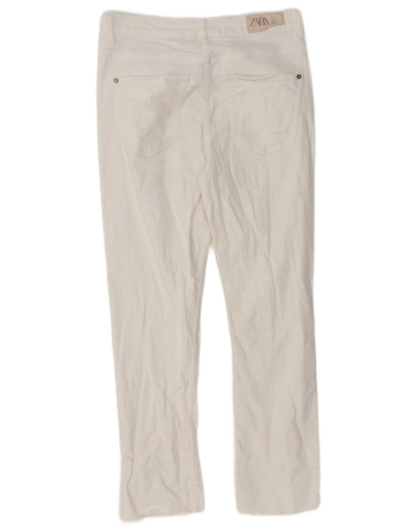 Jeans dritti da donna Zara EU 38 Small W28 L25 Cotone bianco
