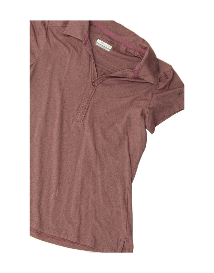 COLUMBIA Womens Polo Shirt UK 12 Medium Maroon Vintage Columbia and Second-Hand Columbia from Messina Hembry 