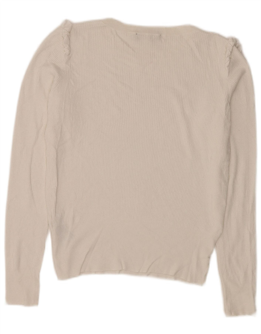 Oasis Maglione da donna oversize con scollo a barca UK 10 Piccolo in viscosa bianca