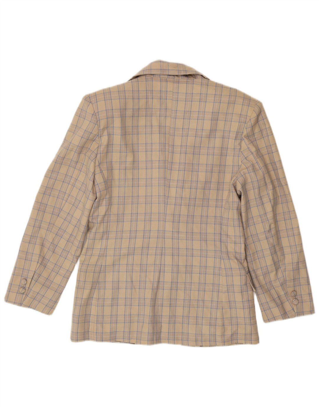 Giacca blazer da donna a 2 bottoni Okay IT 44 Lana a quadri beige medio