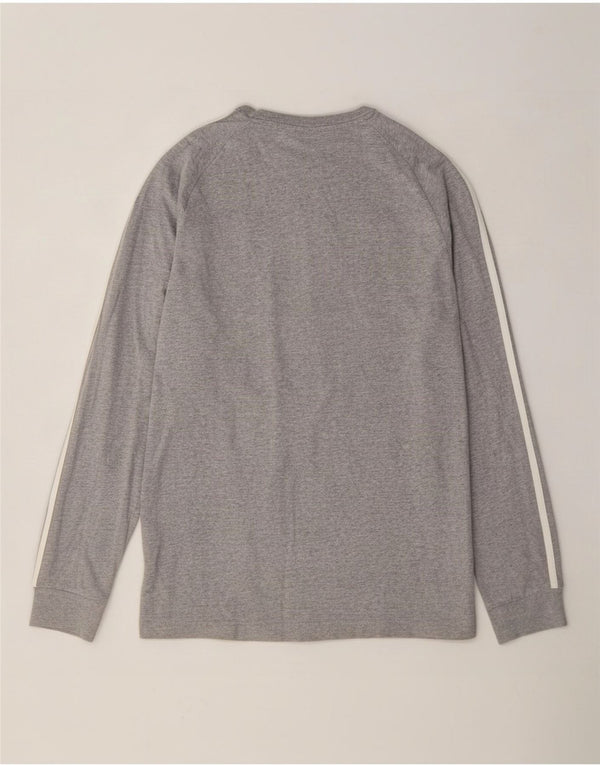 Adidas Mens Top Long Sleeve Medium Grey Flecked Cotton