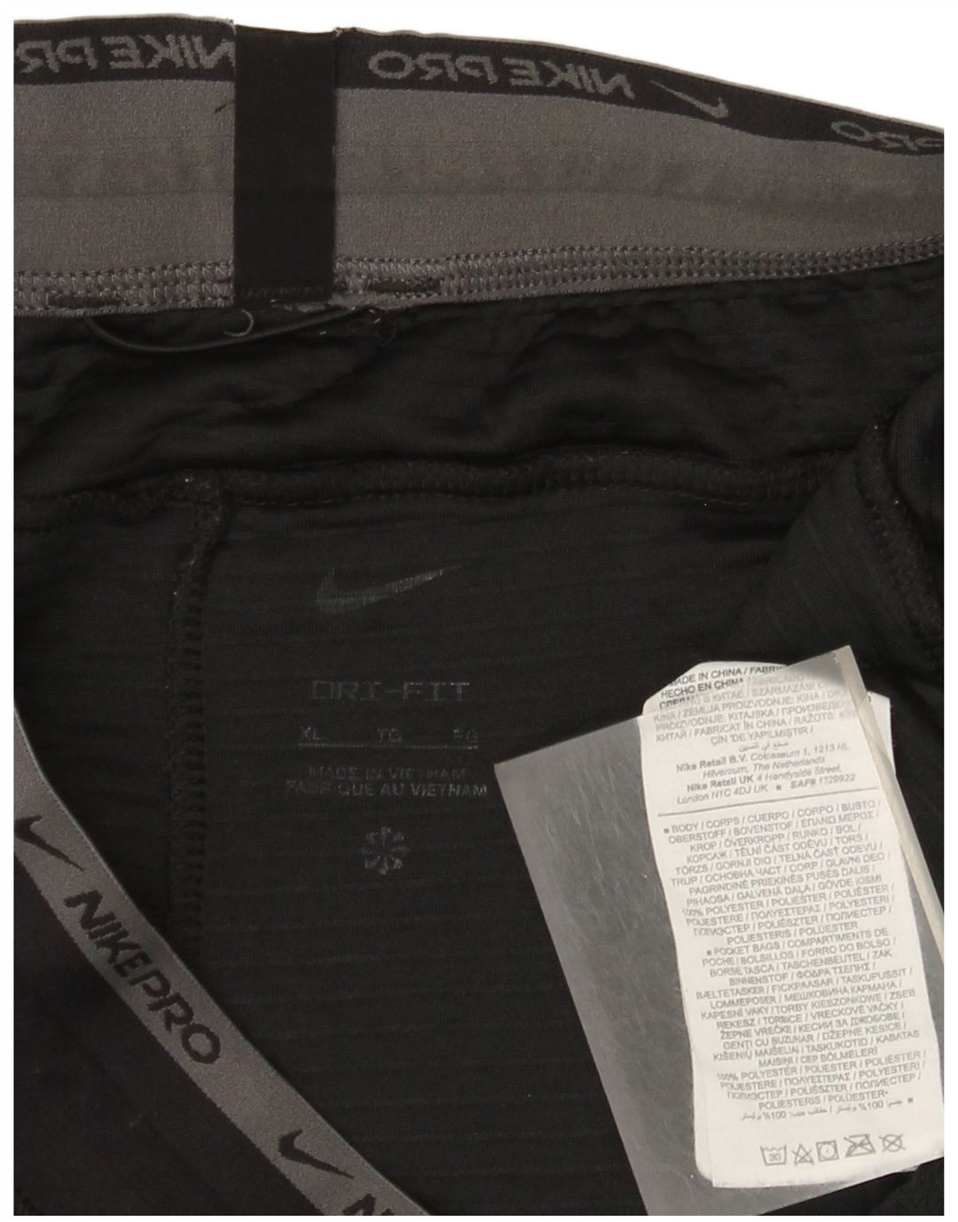 Pantaloni da tuta grafica Nike Dri Fit da uomo XL poliestere gessato nero