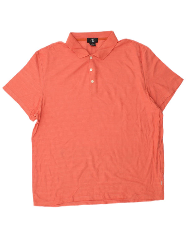 CALVIN KLEIN Polo da uomo XL in cotone rigato rosso
