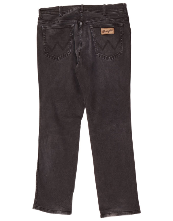 Jeans dritti da uomo Wrangler Texas W36 L32 cotone nero