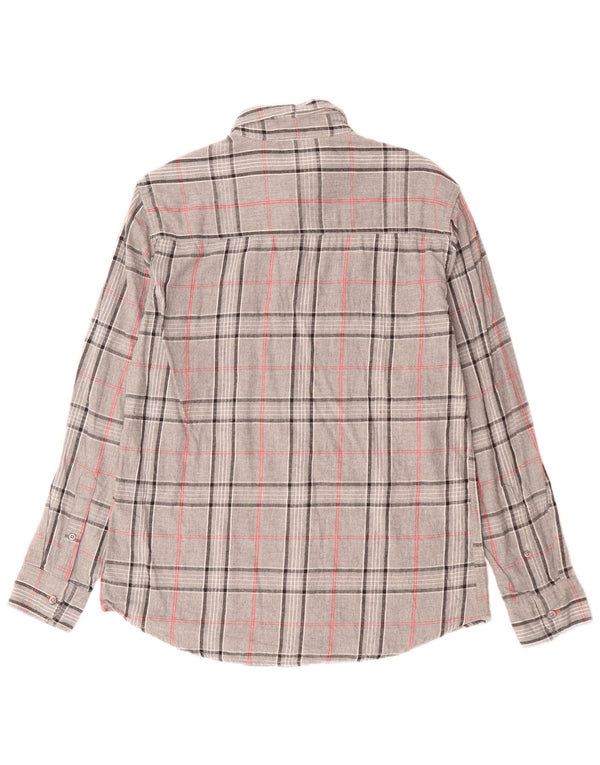 Camicia da uomo in flanella Avirex in cotone a quadri grigio medio