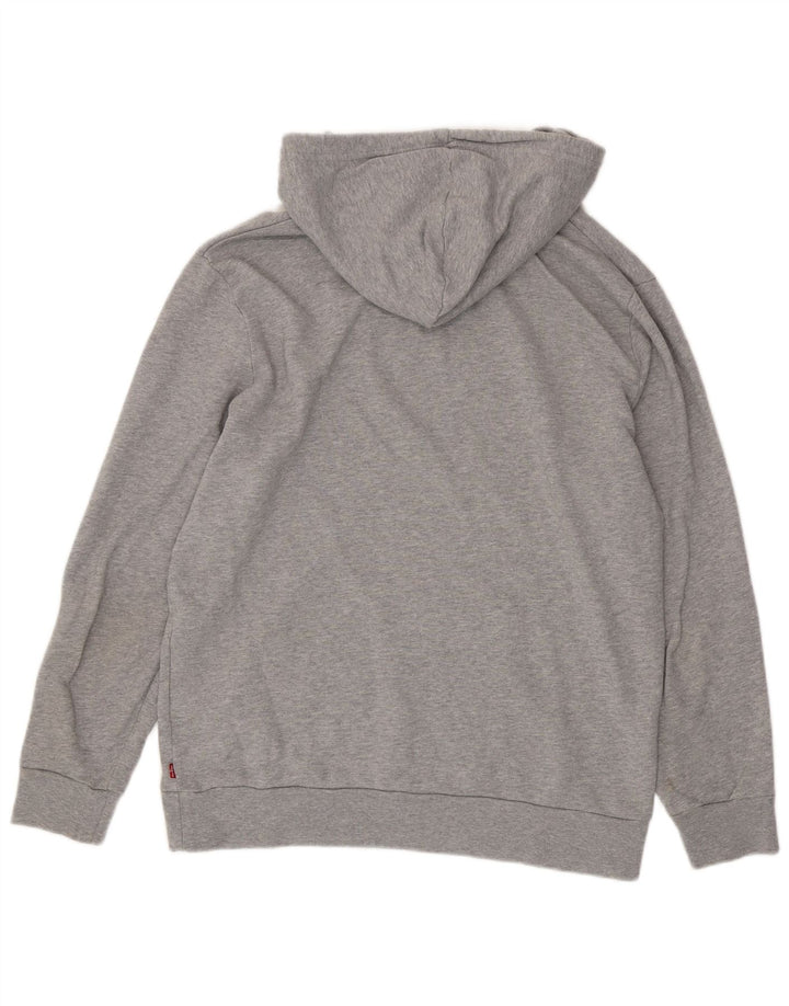 Maglione con cappuccio grafico da uomo Levi's in cotone chiazzato grigio medio