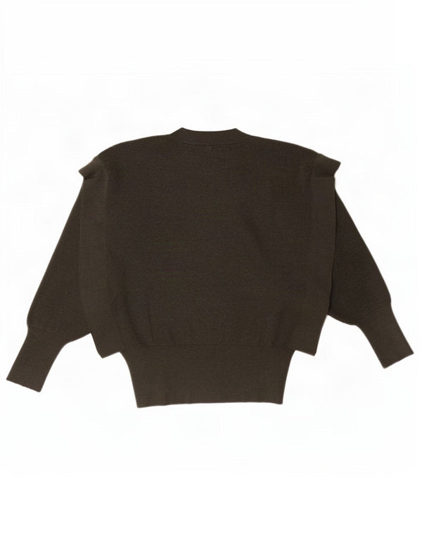 Maglione maglione girocollo a pipistrello da donna Zara UK 10 piccolo in lana kaki