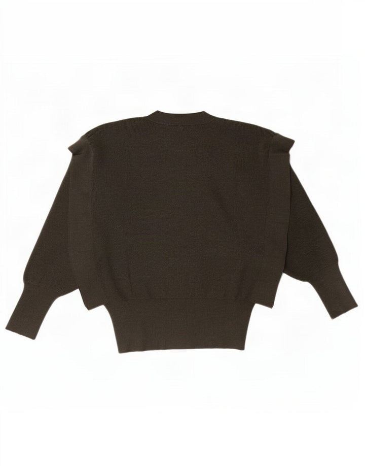 Maglione maglione girocollo a pipistrello da donna Zara UK 10 piccolo in lana kaki