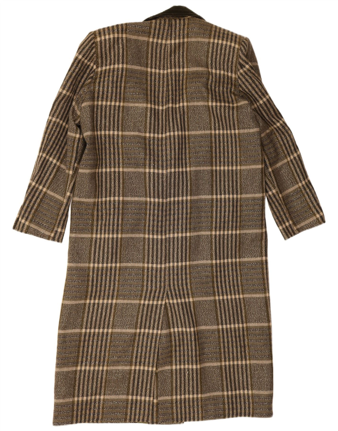Soprabito oversize da donna vintage UK 14 a quadri kaki medio