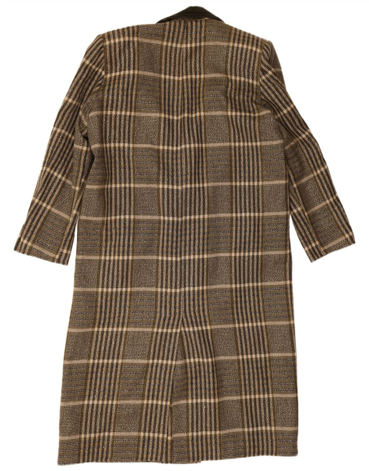Soprabito oversize da donna vintage UK 14 a quadri kaki medio