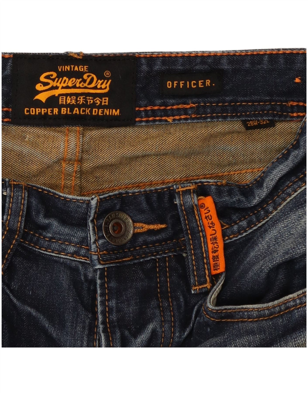 Pantaloncini di jeans da uomo SUPERDRY W28 piccolo cotone blu