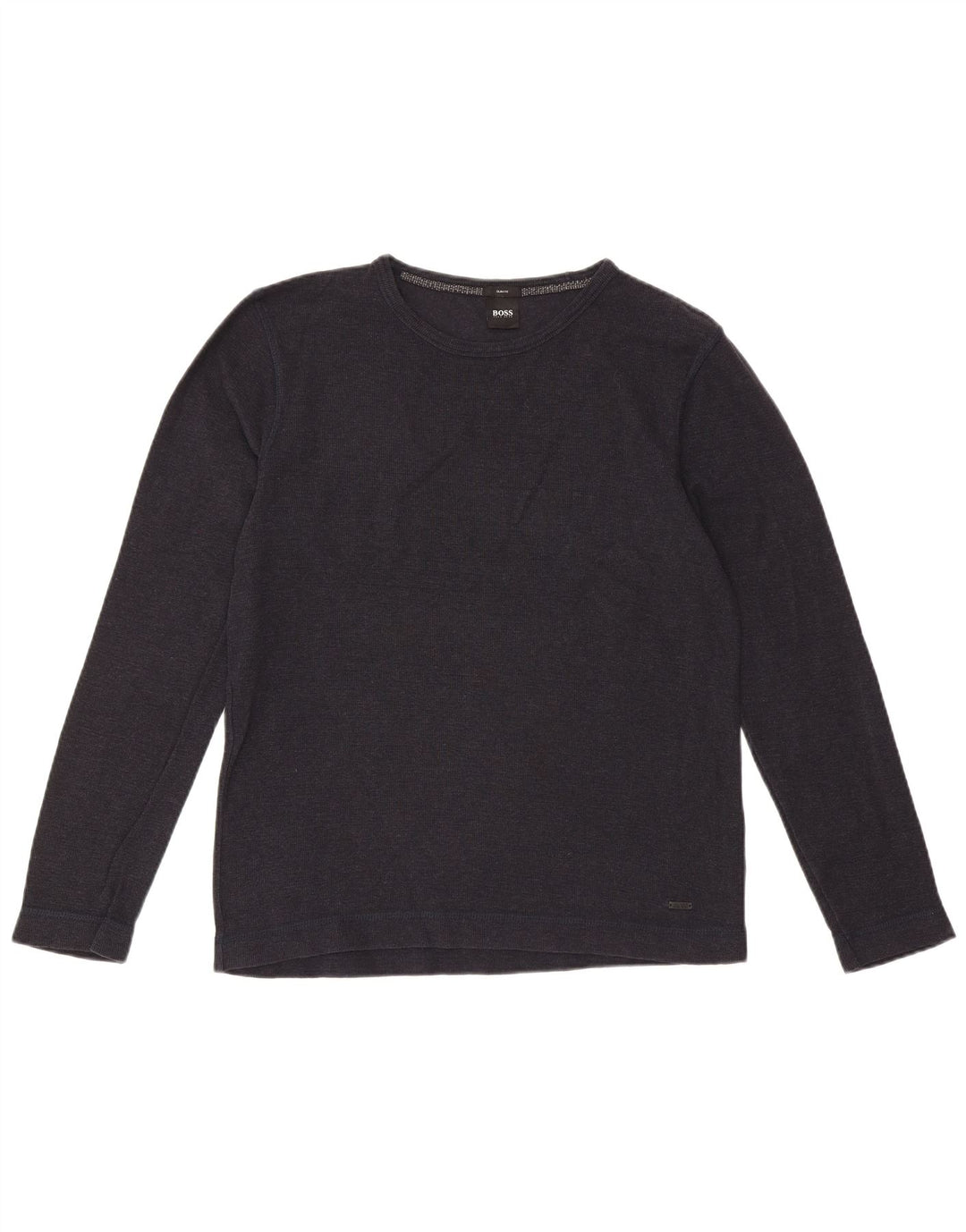 HUGO BOSS Mens Top Long Sleeve XL Navy Blue Cotton