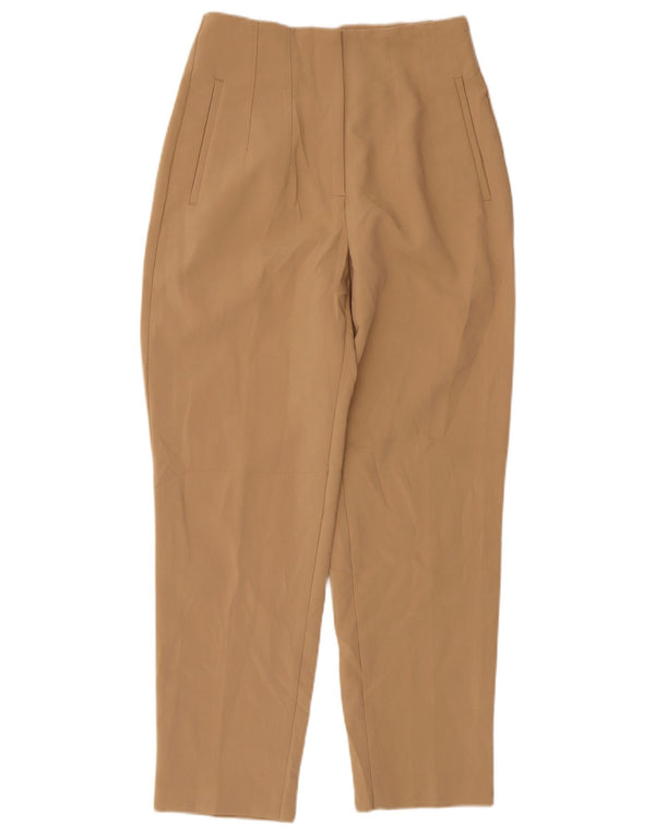 Pantaloni casual affusolati a vita alta da donna Zara medi W26 L26 Beige