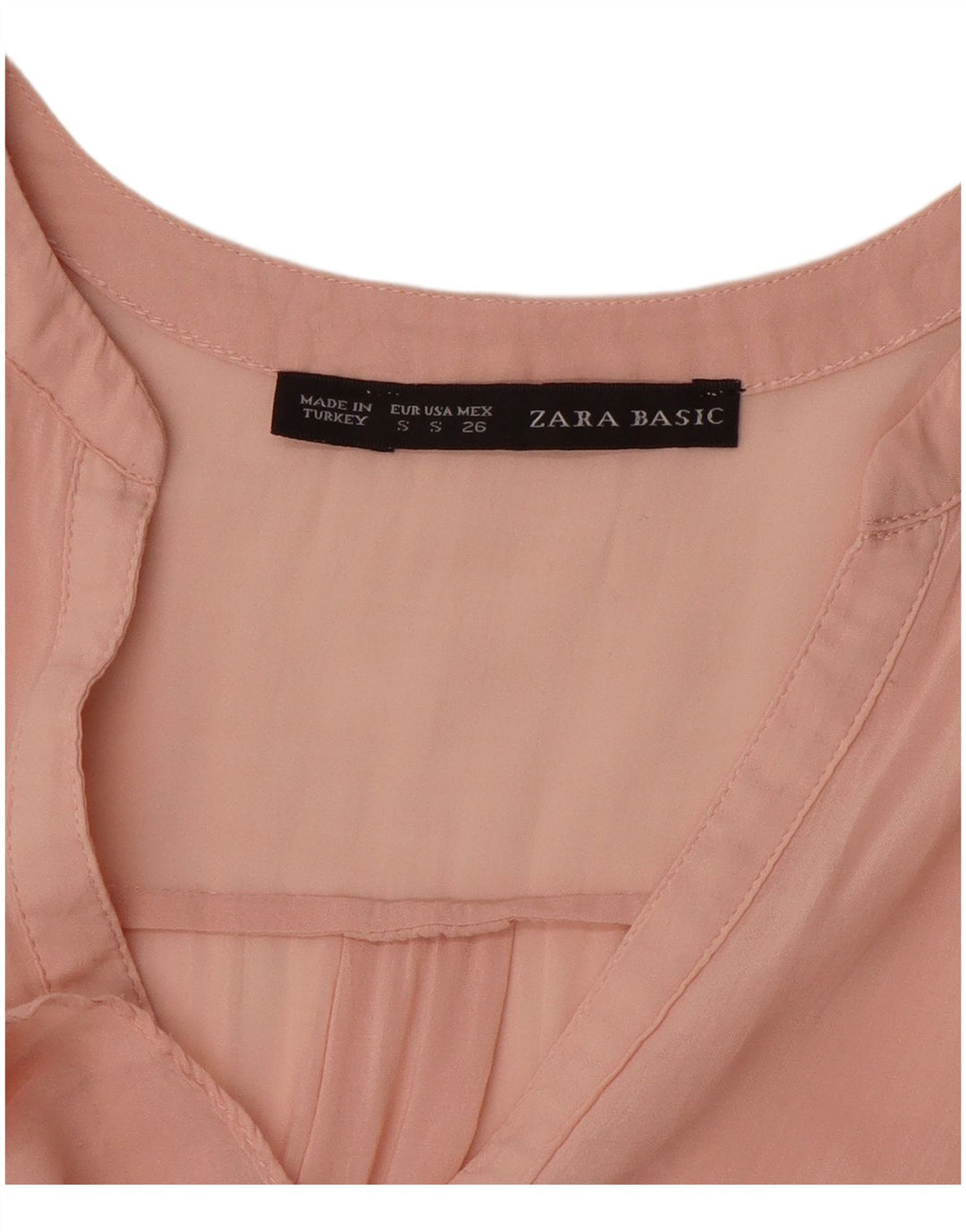 Top a tunica trasparente da donna Zara con maniche a 3/4 UK 10 piccolo rosa