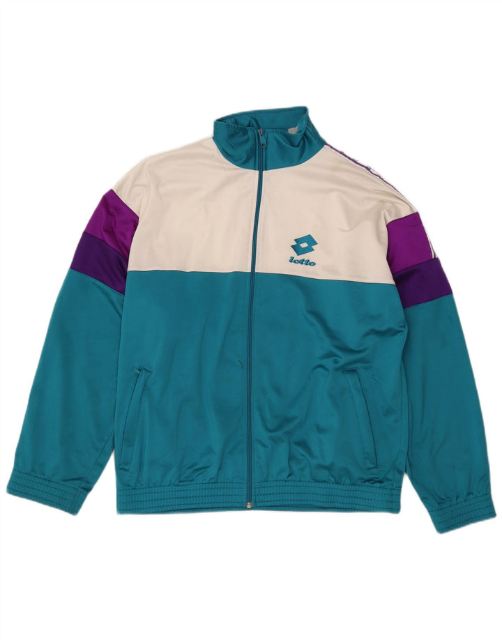 LOTTO Giacca da tuta grafica da uomo grande color block blu