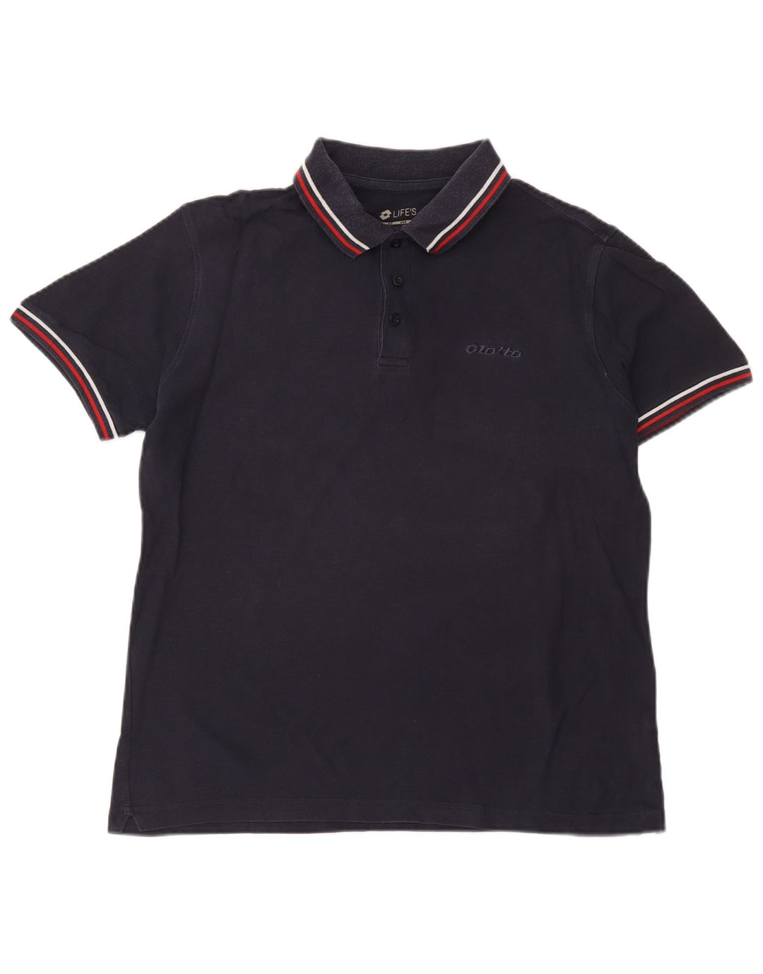 Polo da uomo Lotto in cotone medio blu navy