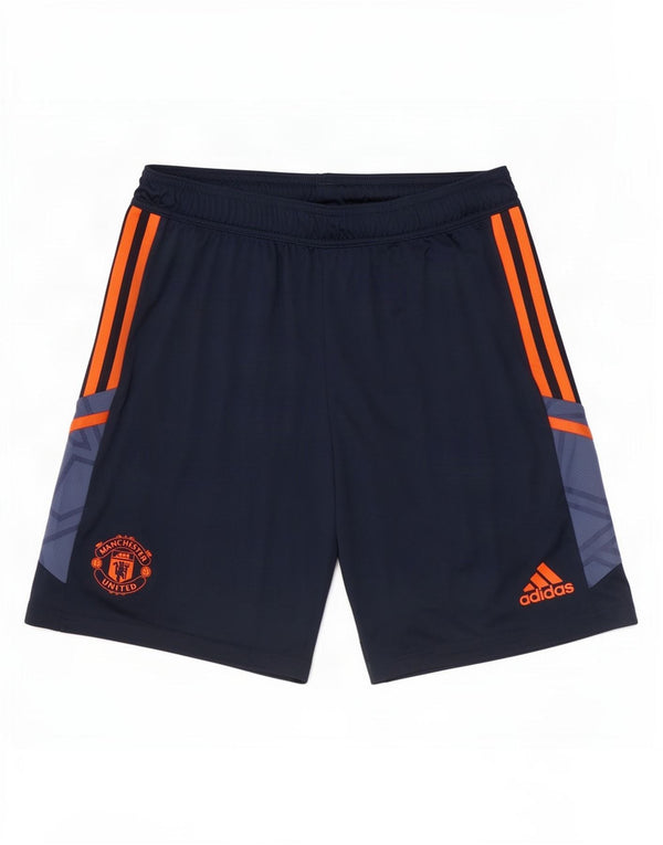 Pantaloncini sportivi Adidas da uomo del Manchester United, colore blu navy medio