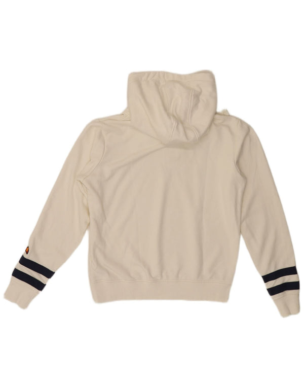 Ellesse, maglione corto da donna con cappuccio oversize, UK 10, piccolo, a righe bianche
