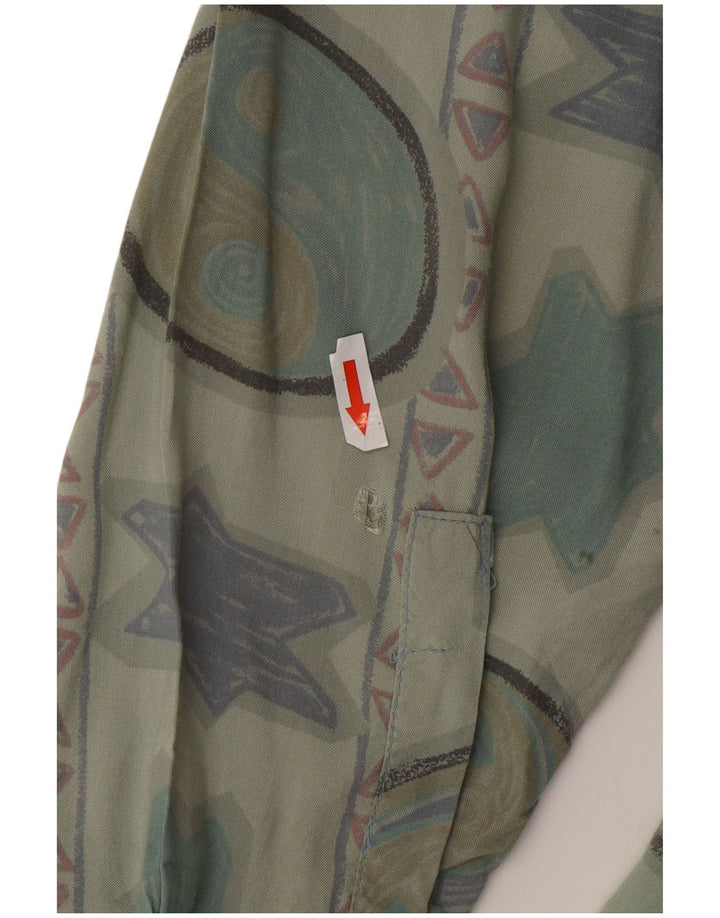 Camicia Azzurra Uomo Large Verde Geometrica
