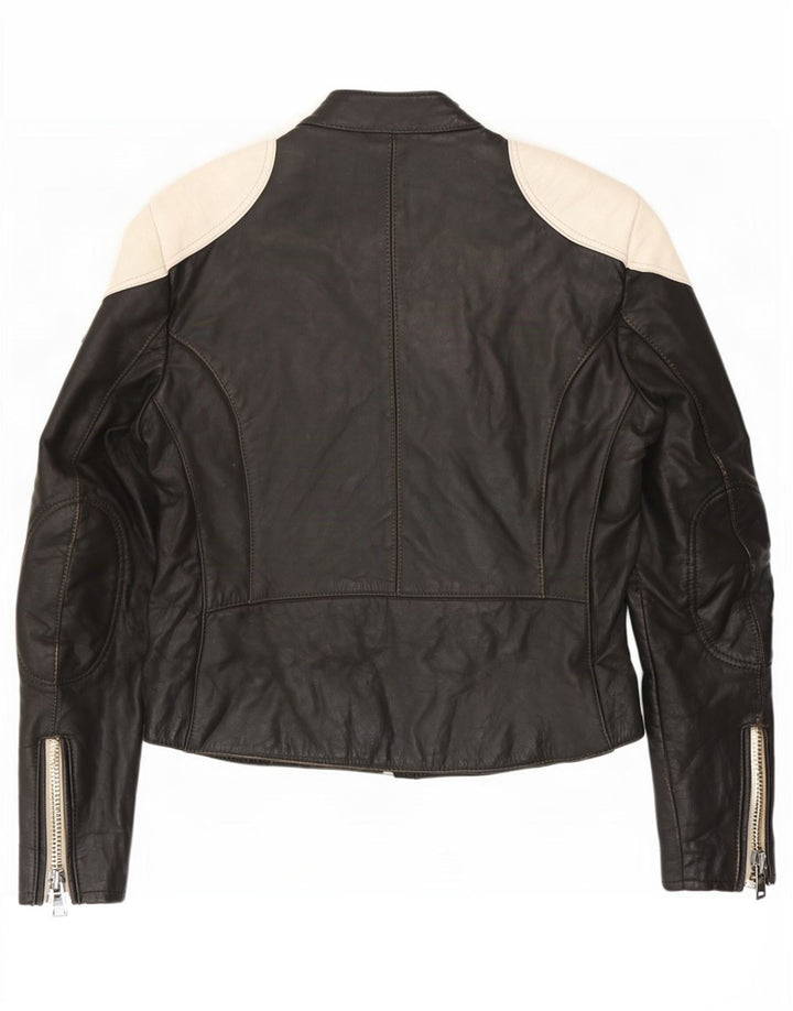 Giacca da pilota in pelle da uomo IXS EU 50 Medium Black Colourblock