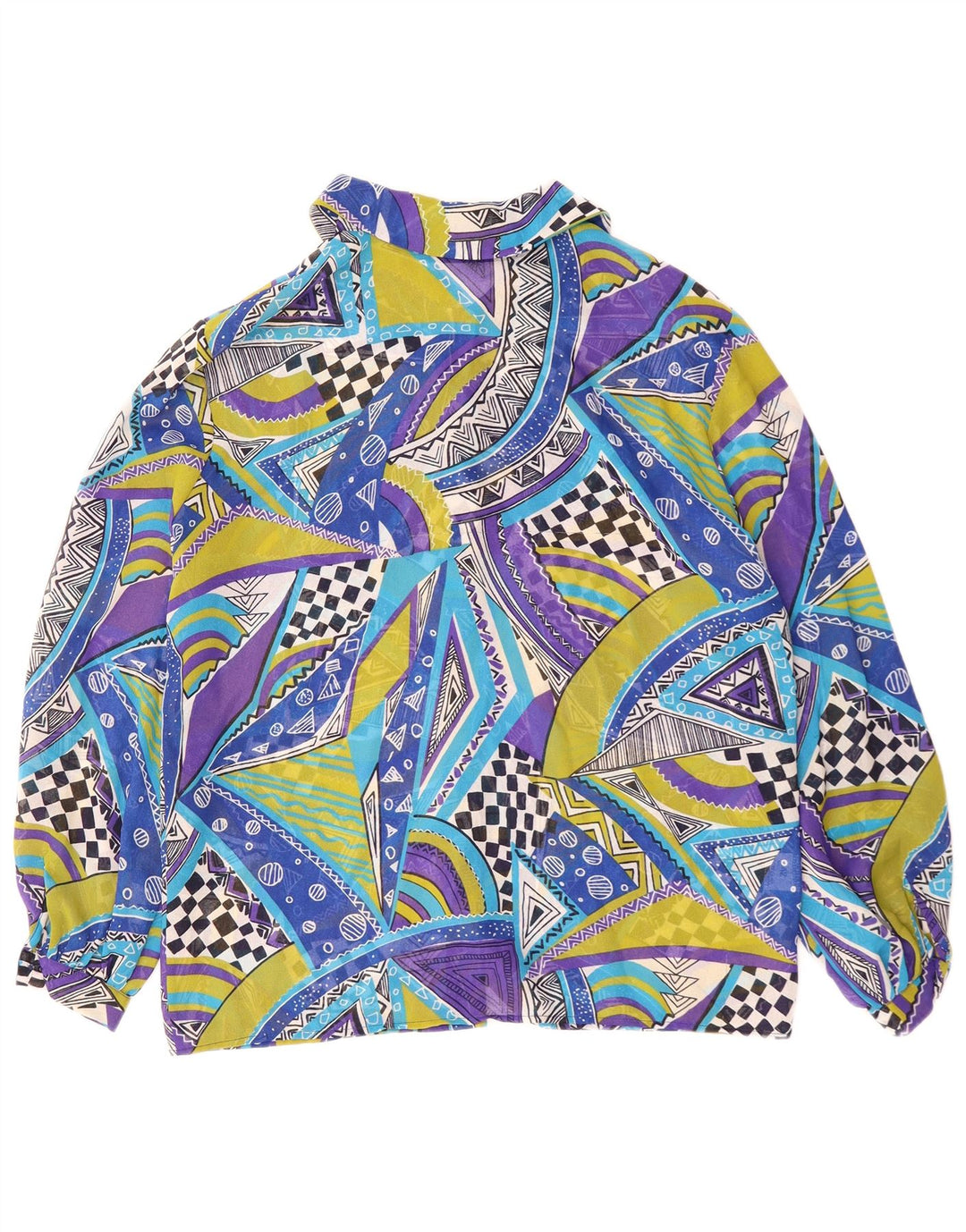 Camicetta da donna VINTAGE IT 42 Poliestere geometrico blu medio