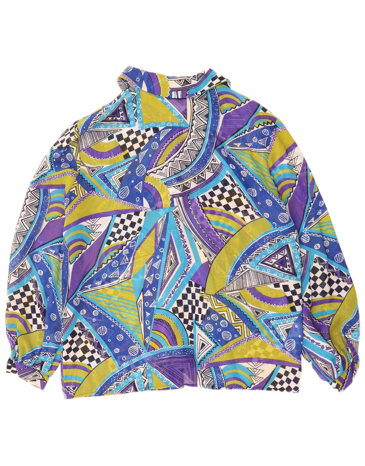 Camicetta da donna VINTAGE IT 42 Poliestere geometrico blu medio